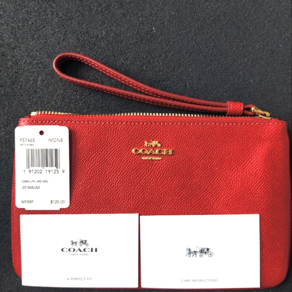 Coach Vibrant Red Wristlet